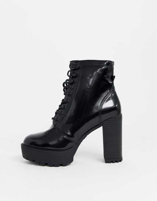 River Island – Schnürstiefel mit Plateausohle in Schwarz, 3 von 4