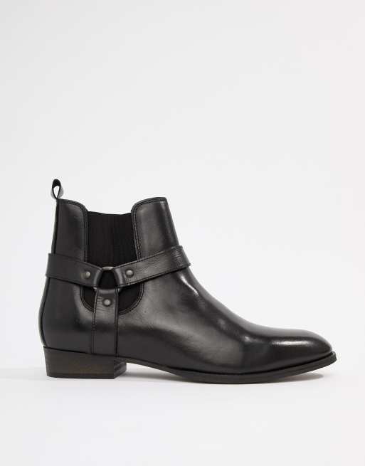 River Island – Schwarze Chelsea-Stiefel im Western-Stil mit kubanischem Absatz