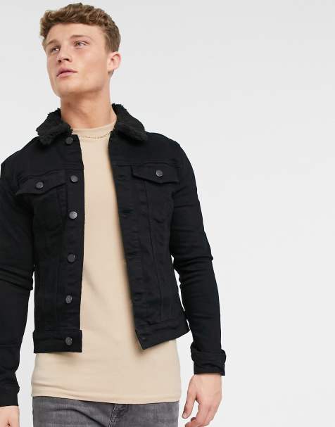 Jeansjacken Herren Oversize Jeansjacken Mit Fell Asos