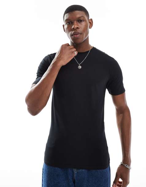 River Island – Schwarzes Muskel-T-Shirt - view 1