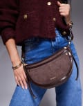 River Island scoop crossbody bag in brown