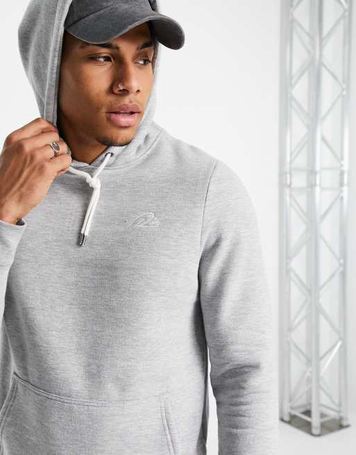 Grey muscle fit hoodie sale