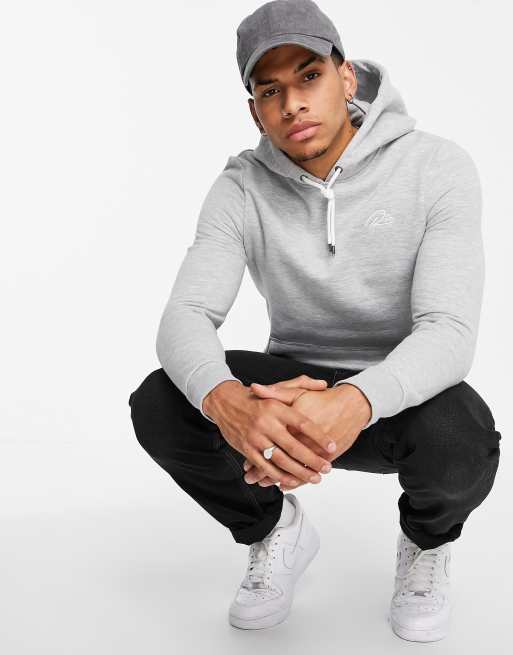 Muscle fit grey online hoodie