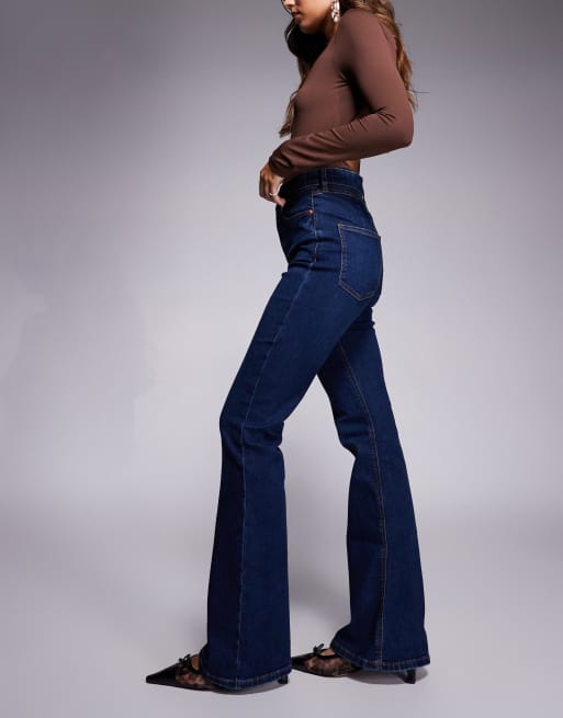 River Island sculpt flare jeans in dark denim , 2 of 5