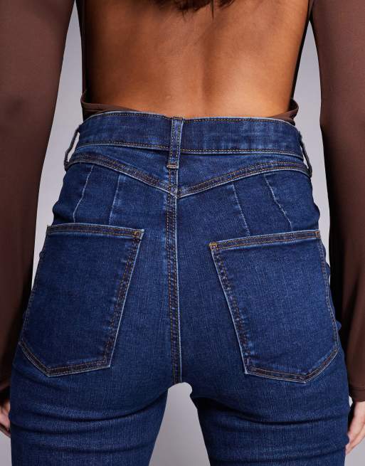 River Island sculpt flare jeans in dark denim , 5 of 5