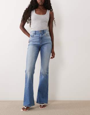 River Island Sculpt Flare Jeans In Blue
