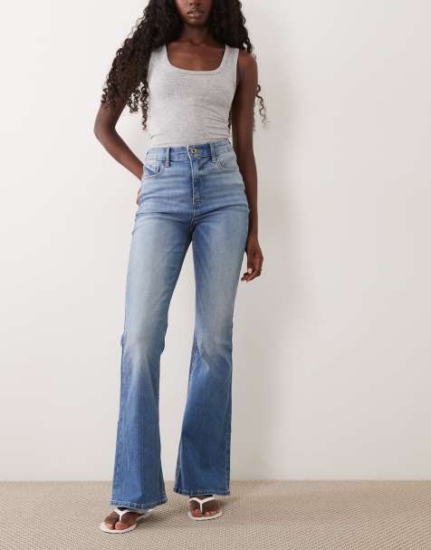 River Island sculpt flare jeans in medium denim - view 1