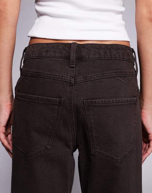 River Island sculpt mom jeans in brown, 4 of 5
