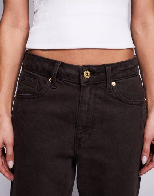 River Island sculpt mom jeans in brown, 5 of 5