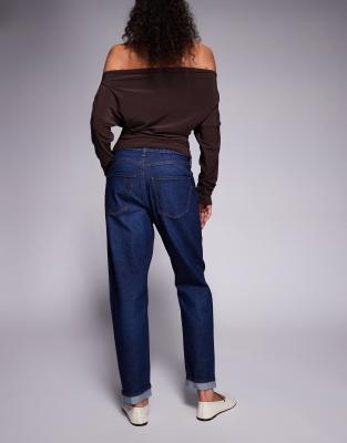 River Island Sculpt Mom Jeans In Blue