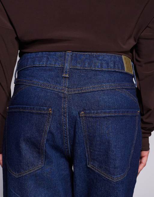 River Island sculpt mom jeans in dark denim , 4 of 5