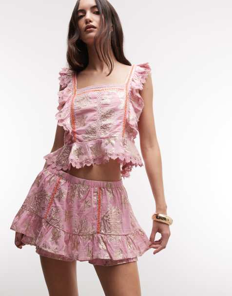 River Island sealife print mini skirt in coral - view 1