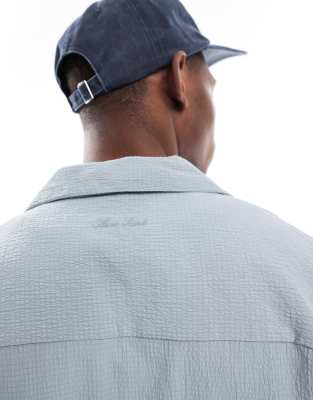 River Island seersucker shirt in light blue