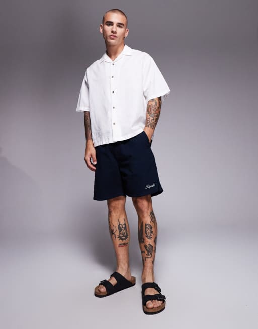 River Island seersucker shorts in navy, 2 of 5