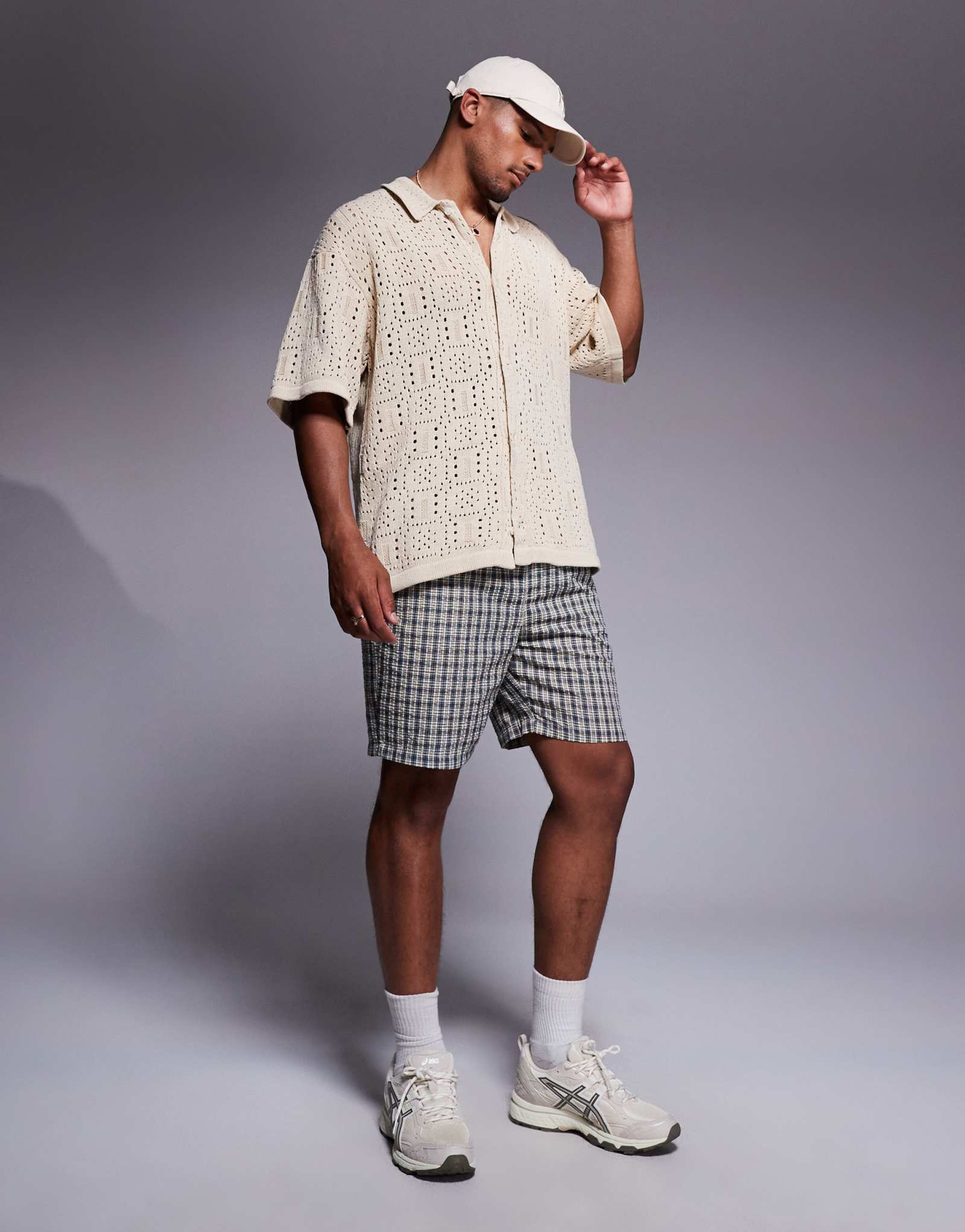 Шорты в полоску River Island seersucker в клетку