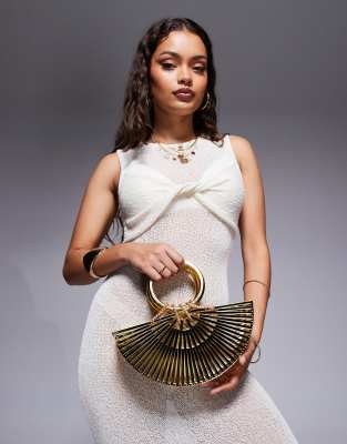 River Island semicircle basket bag in gold
