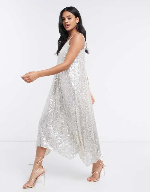 Silver sequin cami clearance dress