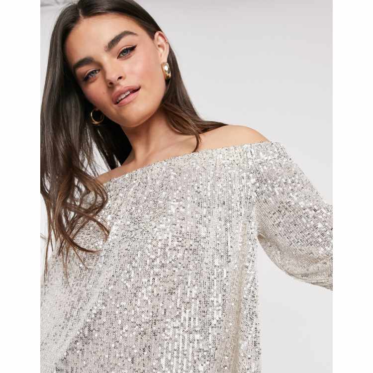 River island sequin blouse hot sale