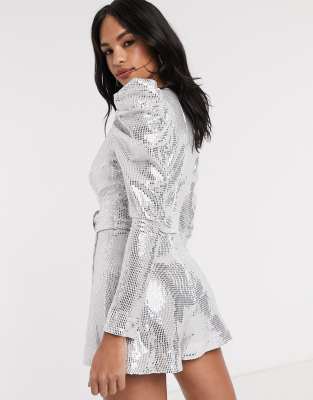 river island sequin playsuit