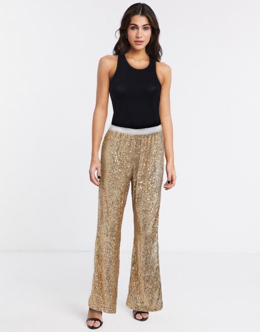 Gold shimmer hot sale pants