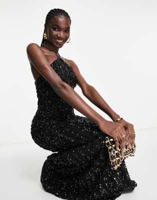 river island black and gold sequin dress OneDrop Handmade Men Rose Gold Glitter Spikes Slip-On Red Bottom Party Wedding Prom Loafers Rose Gold / 11 main image 1
