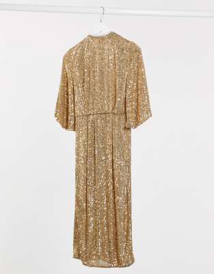 river island gold dress