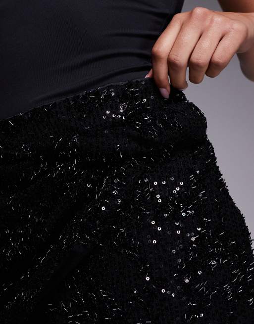 River Island sequin embellished skort in black , 5 of 5