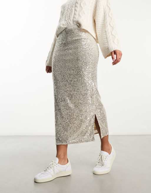 Silver skirt outlet river island