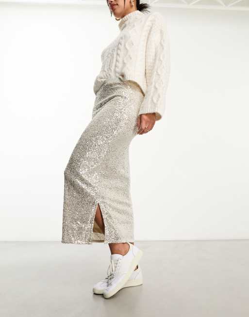 Sequin midi clearance skirt river island