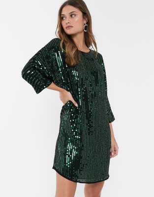 river island green dress