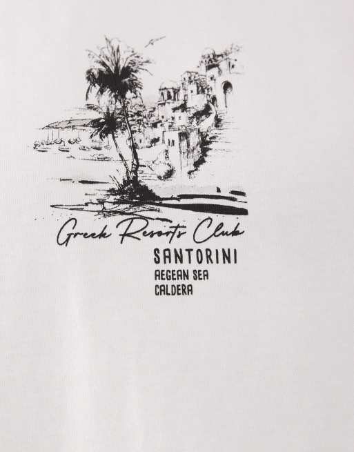 River Island – Set aus Tanktop und Shorts in Weiß mit Landschafts-Print, 5 von 5