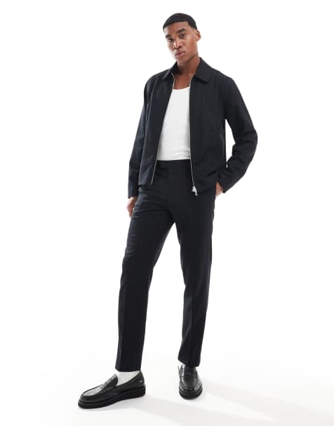 River Island set in navy pinstripe - view 1