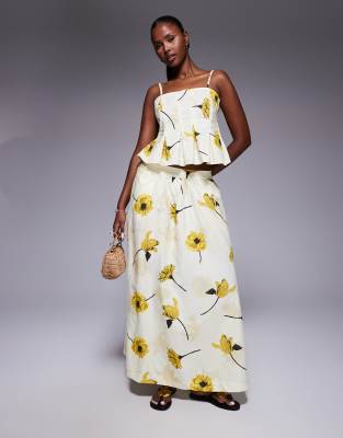 River Island – Set mit gelbem Blumenmuster - view 1