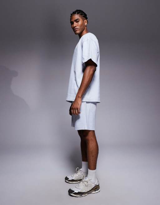 River Island - Set van T-shirt en short met print in lichtblauw, 5 van 5