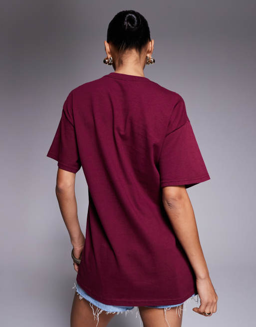 River Island Sevilla art baby tee in dark red, 2 of 4