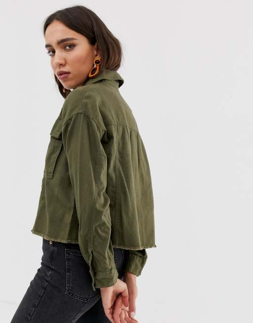 River Island shacket in khaki