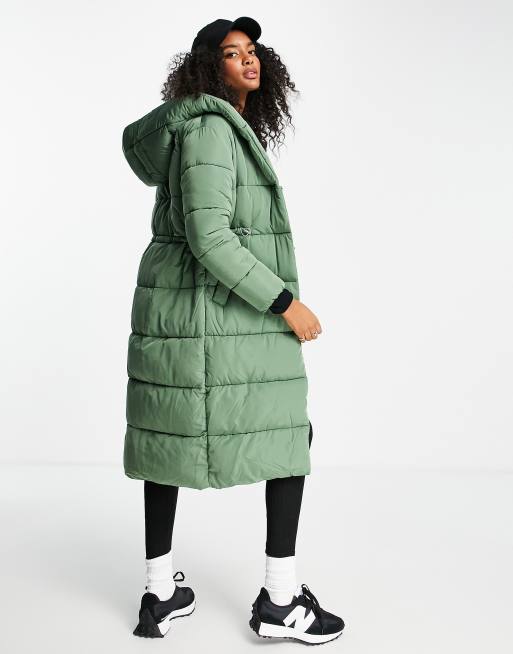 Padded on sale green coat