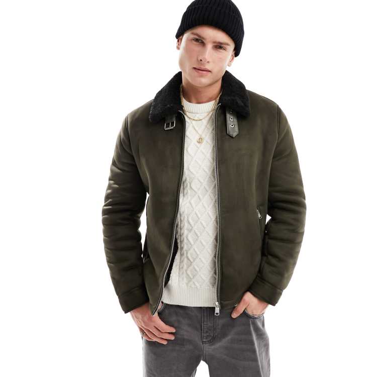 Dark green aviator clearance jacket