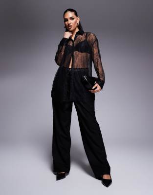 RIVER ISLAND SHEER LACE SHIRT 