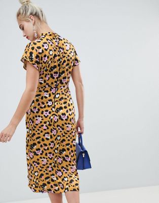 river island yellow leopard print dress