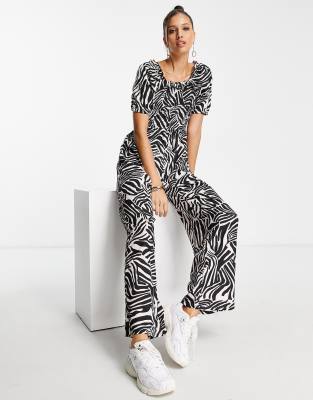 River island cheap blue zebra jumpsuit