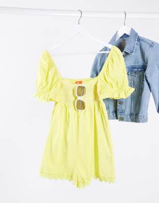 puff sleeve playsuit