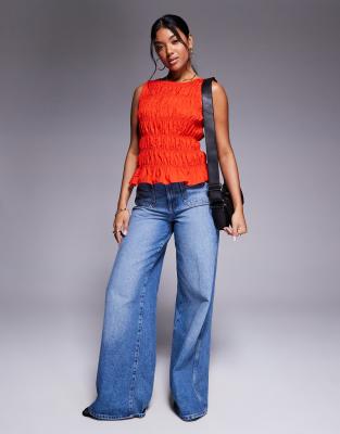 RIVER ISLAND SHIRRED TANK TOP 