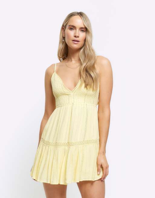 Light yellow shop mini dress