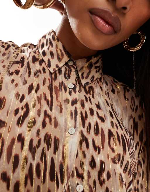 River Island shirt co ord in leopard print ASOS