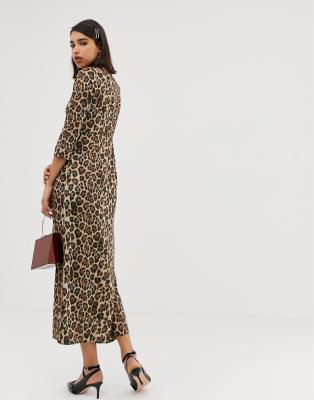 river island leopard print shirt dress