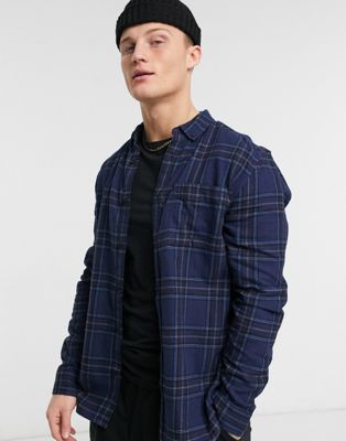River Island shirt in blue check (22240196)