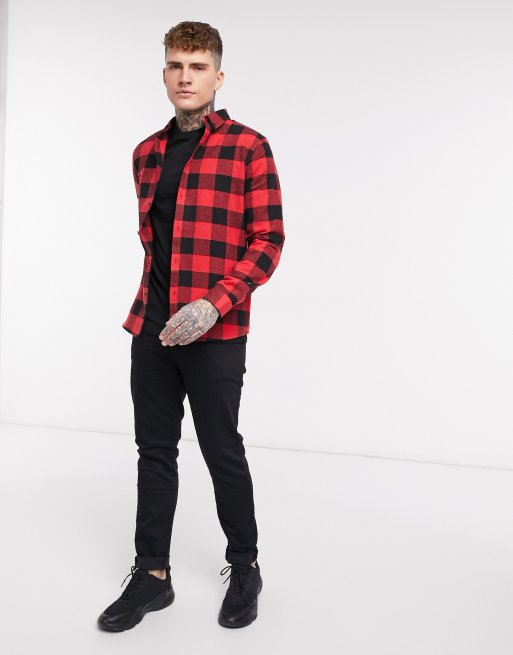 River Island shirt in red buffalo check