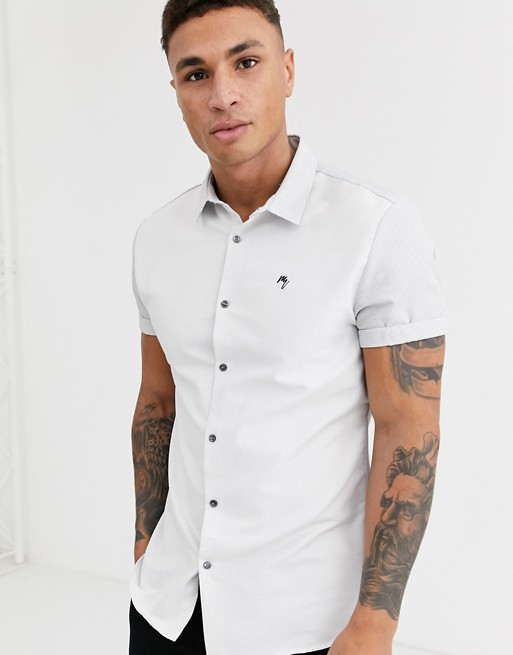 River Island shirt in white colour blocking