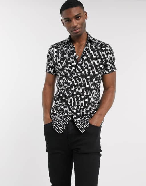 River island black store shirt